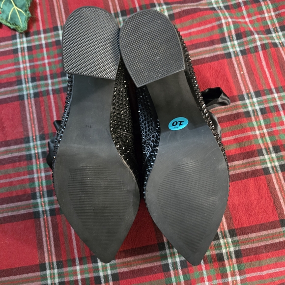 Dolls Kill Black Studded Heels with Satin Bow - Picture 7 of 7